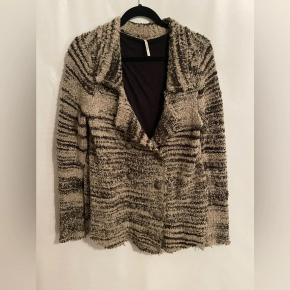 Free People Knit Wool Blend Zebra Yarn Sweater - Picture 2 of 6